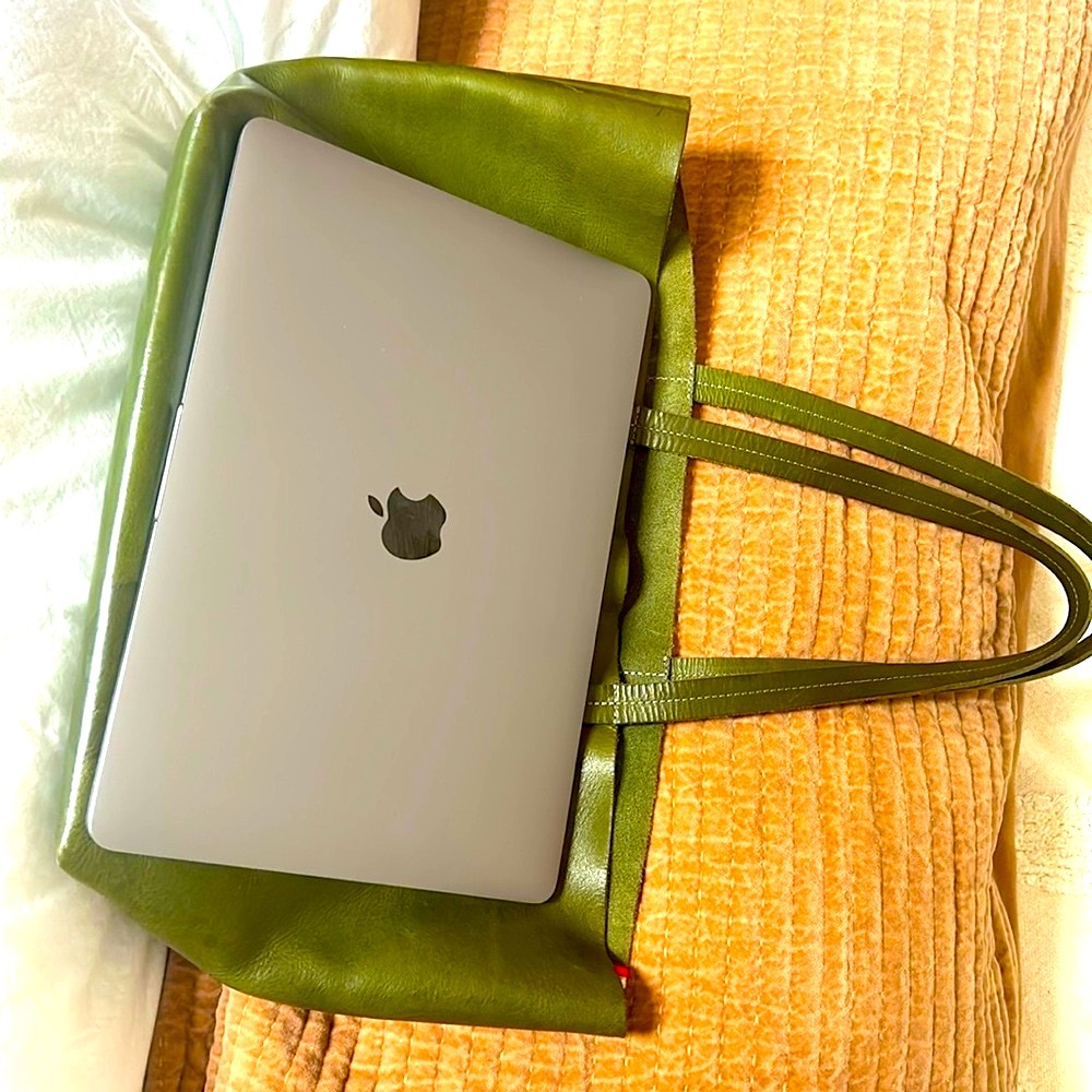 RARE Clare V bag tote leather large green - Picture 10 of 10
